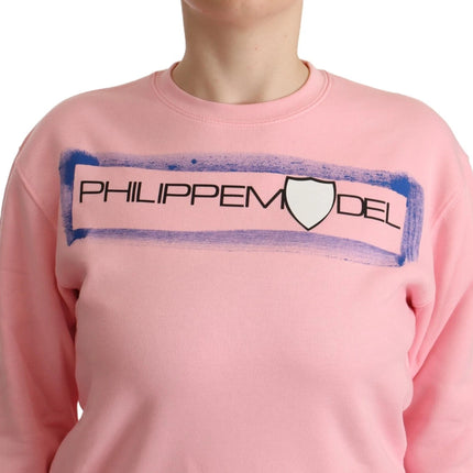 Philippe Model Pink Printed Long Sleeves Pullover Sweater
