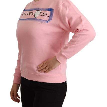 Philippe Model Pink Printed Long Sleeves Pullover Sweater