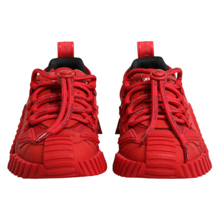 Dolce & Gabbana Red Logo Lace Low Top NS1 Sneakers Shoes