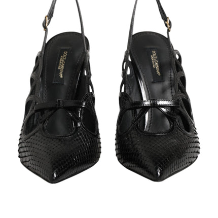 Dolce & Gabbana Leather High Heels Slingback Shoes
