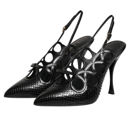 Dolce & Gabbana Leather High Heels Slingback Shoes