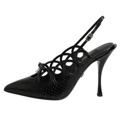 Dolce & Gabbana Leather High Heels Slingback Shoes