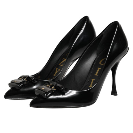 Dolce & Gabbana Black Bag Embellished Heels Pumps Shoes