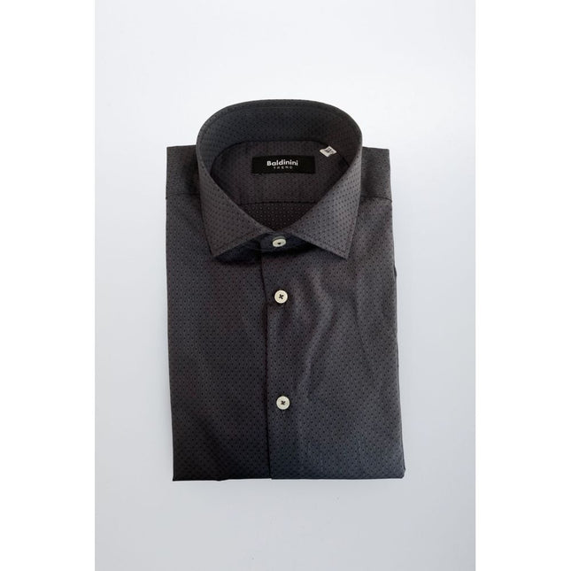 Baldinini Trend Gray Cotton Men Shirt