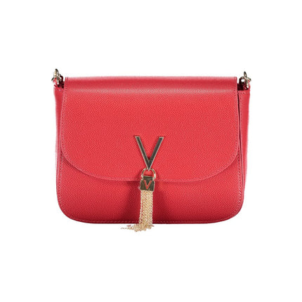 Mario Valentino Rosso Polyurethane Women's Bag With Removable Shoulder Strap