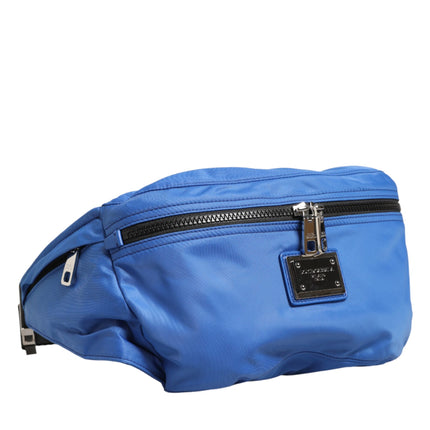 Dolce & Gabbana Blue Logo Plaque Nylon Waist Fanny Pack Men's Borse Bag
