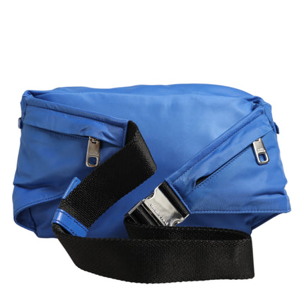 Dolce & Gabbana Blue Logo Plaque Nylon Waist Fanny Pack Men's Borse Bag