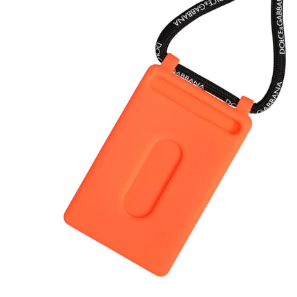 Dolce & Gabbana Holder Neon Orange Rubber DG Embossed Adjustable Badge