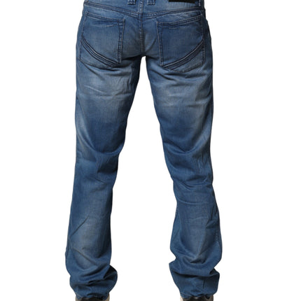 Verri Blue Washed Cotton Regular Fit Men Denim Trouser Jeans