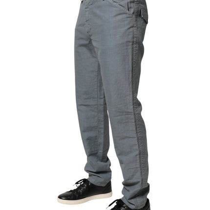 Master Coat Gray Cotton Regular Fit Men Denim Trouser Jeans