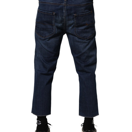 Vivienne Westwood Blue Mid Waist Cotton Men Cropped Denim Jeans