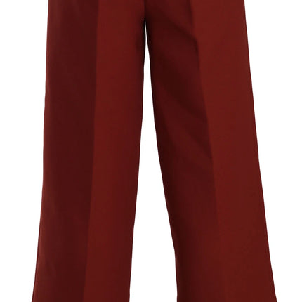 Jucca Red High Waist Cropped Flared Dress Formal Trouser Pants