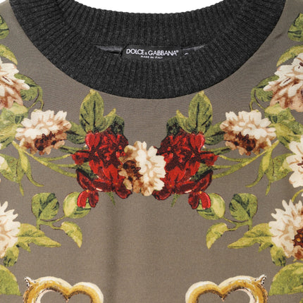 Dolce & Gabbana Enchanted Sicily Silk Crewneck Blouse Sweater