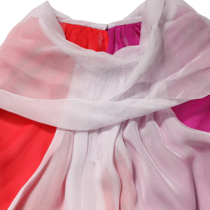 Dolce & Gabbana Multicolor Short Sleeves Silk Blouse Top