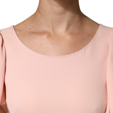 Dolce & Gabbana Pink Short Sleeves Round Neck Blouse Top