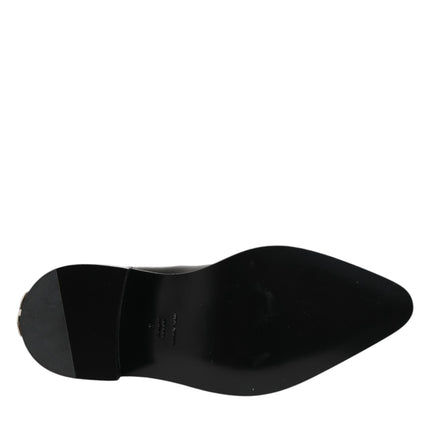 Dolce & Gabbana Black Studded Chelsea Short Ankle Boots Shoes