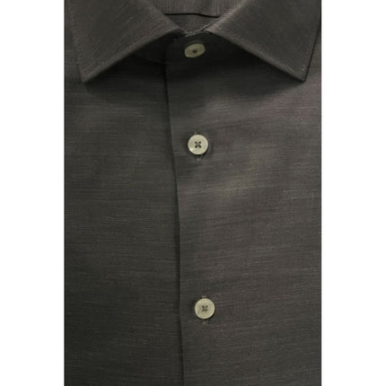 Baldinini Trend Gray Cotton Men Shirt