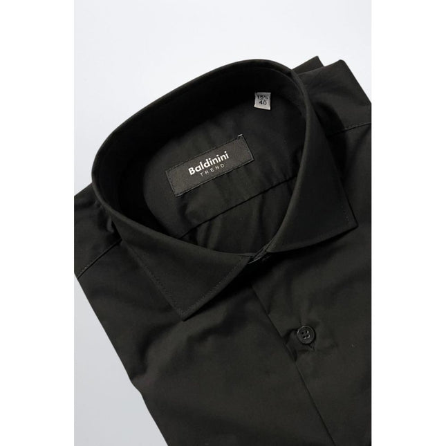 Baldinini Trend Black Cotton Men's Shirt