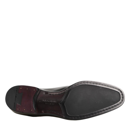 Dolce & Gabbana Black Calfskin Leather Derby Dress Shoes
