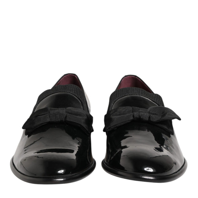 Dolce & Gabbana Black Leather Slip On Dress Men Loafers Shoes