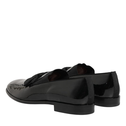 Dolce & Gabbana Black Leather Slip On Dress Men Loafers Shoes