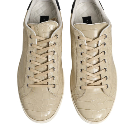Dolce & Gabbana Beige London Low Top Leather Sneakers Shoes