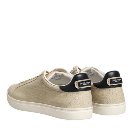Dolce & Gabbana Beige London Low Top Leather Sneakers Shoes