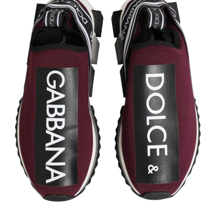 Dolce & Gabbana Maroon Slip On Sorrento Men Sneakers Shoes