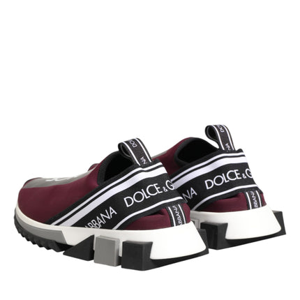 Dolce & Gabbana Maroon Slip On Sorrento Men Sneakers Shoes