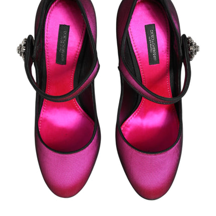 Dolce & Gabbana Pink Strass Mary Janes Heels Pumps Shoes