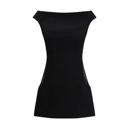Marine Serre Black Wool Casual Dress
