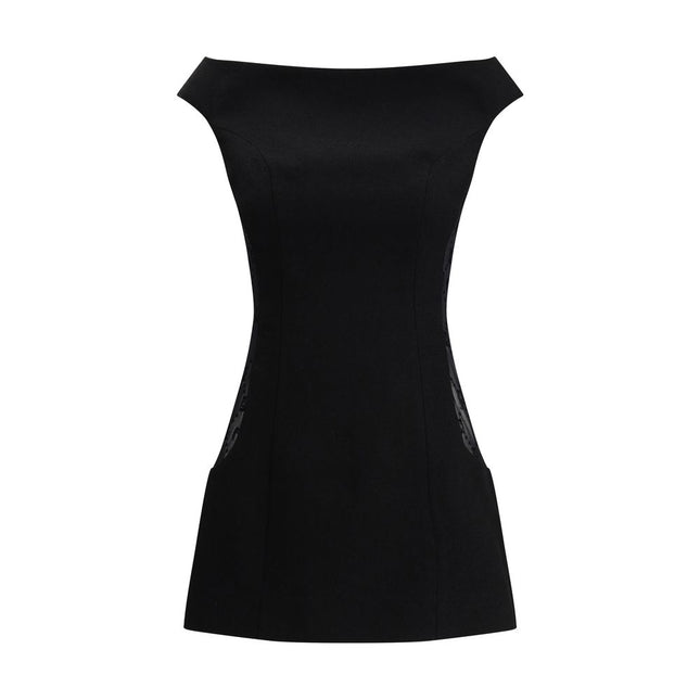 Marine Serre Black Wool Casual Dress