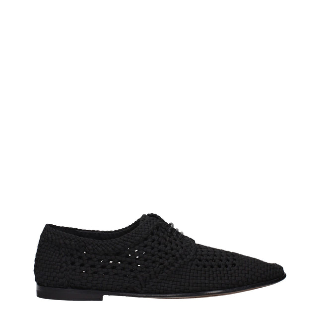 Dolce & Gabbana Black Fabric Oxfords And Derbies