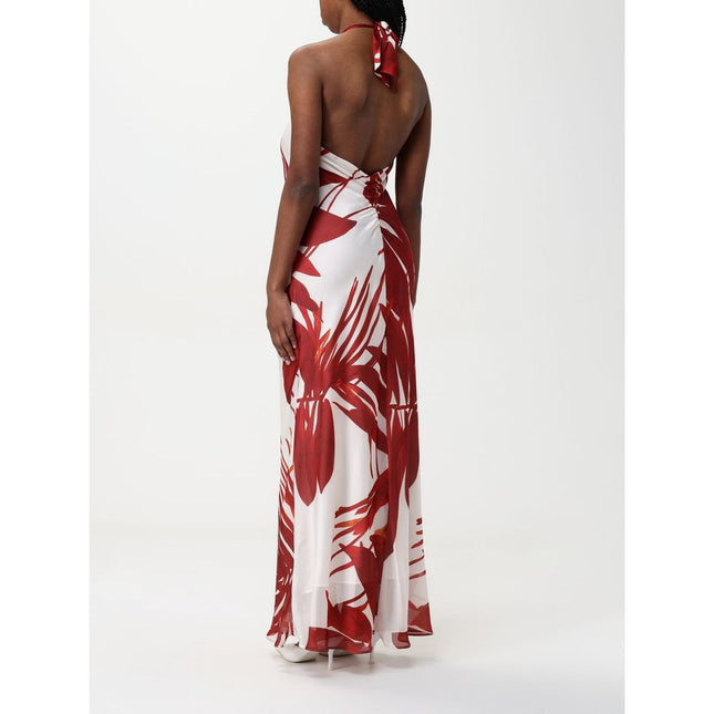 Hanita Red Silk Casual Dress