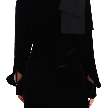 N.21 Sheath A-line Black Viscose Long Sleeves Round Neck Mini Dress