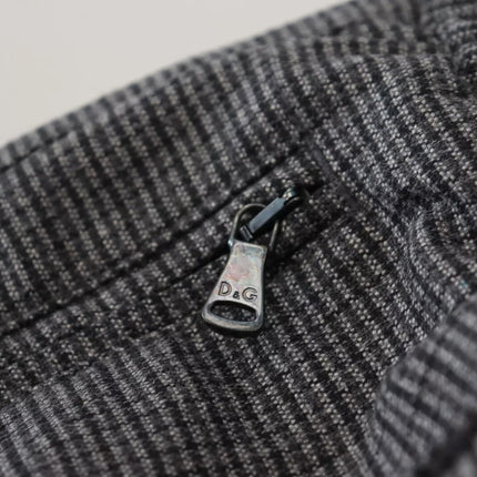 Dolce & Gabbana Gray Striped Wool Skinny Trouser Pants