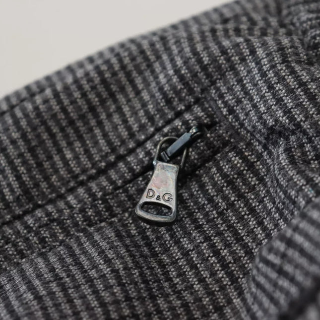 Dolce & Gabbana Gray Striped Wool Skinny Trouser Pants