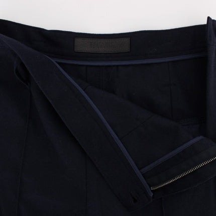 Ermanno Scervino Blue Virgin Wool Slim Fit Casual Pants