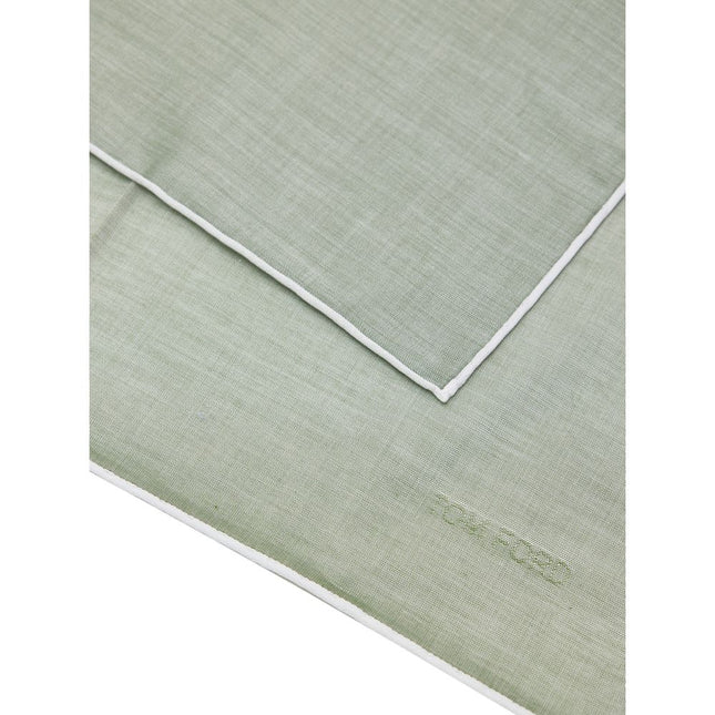 Tom Ford Green Cotton Pocket Square