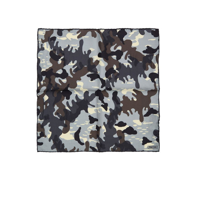 Tom Ford Gray Silk Pocket Square