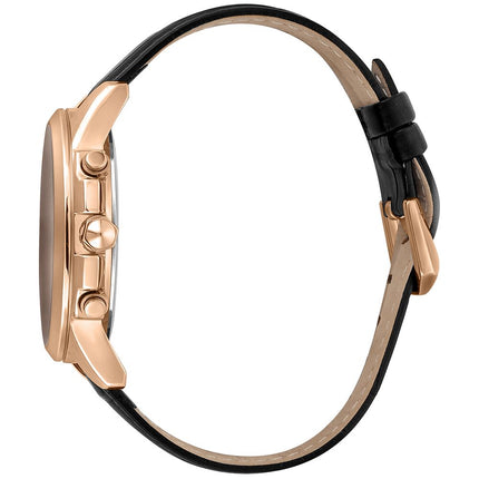 Just Cavalli Black Leather Dress Watch