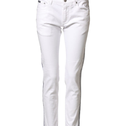 Dolce & Gabbana White Cotton Stretch Skinny Men Denim Jeans