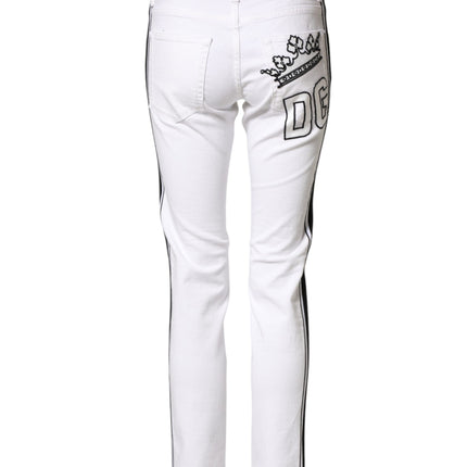 Dolce & Gabbana White Cotton Stretch Skinny Men Denim Jeans