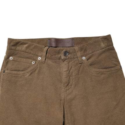 Dolce & Gabbana Brown Cotton Stretch Skinny Men Denim Jeans