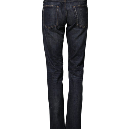 Dolce & Gabbana Dark Blue Watch GOLD Men Skinny Denim Jeans