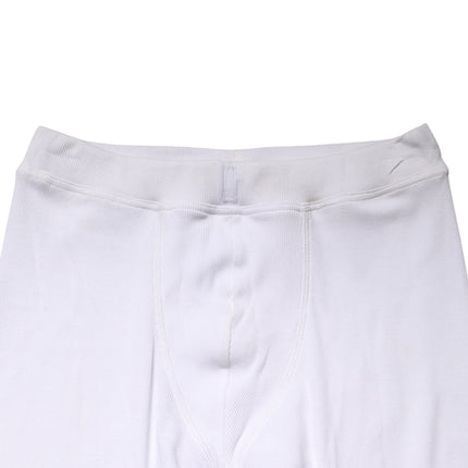 Dolce & Gabbana White Cotton Mid Waist Tights Leggings Pants