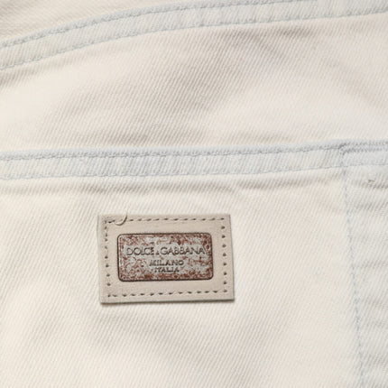 Dolce & Gabbana White Cotton Skinny Denim Trouser Men Jeans
