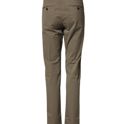Dondup Beige Cotton Stretch Straight Chino Men Trouser Pants