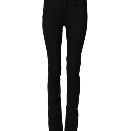 Armani Jeans Black Mid Waist Cotton Stretch Skinny Denim Jeans