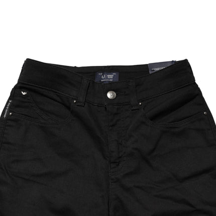 Armani Jeans Black Mid Waist Cotton Stretch Skinny Denim Jeans